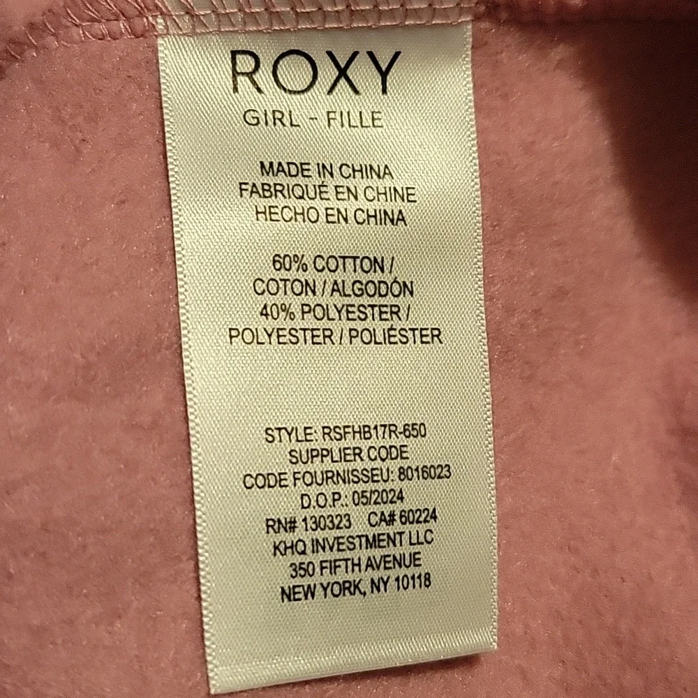 NWT: Roxy Girl's Fleece Zipper Hoodie - Picture 9 of 13